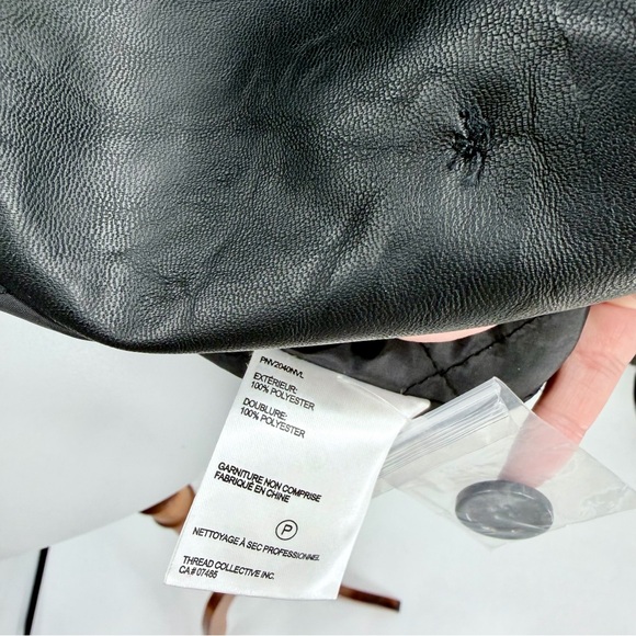 NVLT Plaid Faux Leather Trim Berber Sherpa Teddy Shacket Coat NWOT - Picture 10 of 12